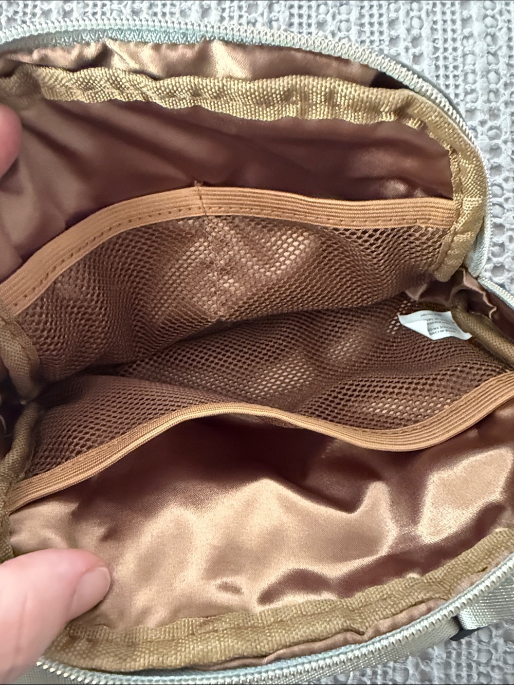 Iridescent Gold Crossbody Belt Bag - Compact Hands-Free Carry - Picture 5 of 8